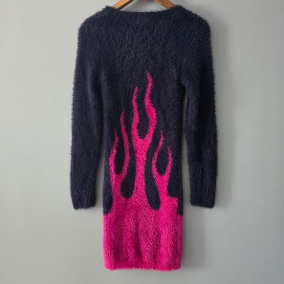 Pretty Garbage Charlie Navy Pink Flame Mini Dress Size S - Picture 5 of 6
